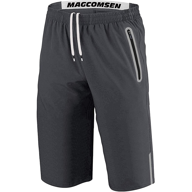 Men's Outdoor Hiking Summer Quick Dry Thin Breathable Ripstop Knee Shorts with Reflective Zipper Pockets