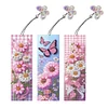 3Pcs Special Shaped Pink Daisies 5D DIY Diamond Art Book Mark for Home Office