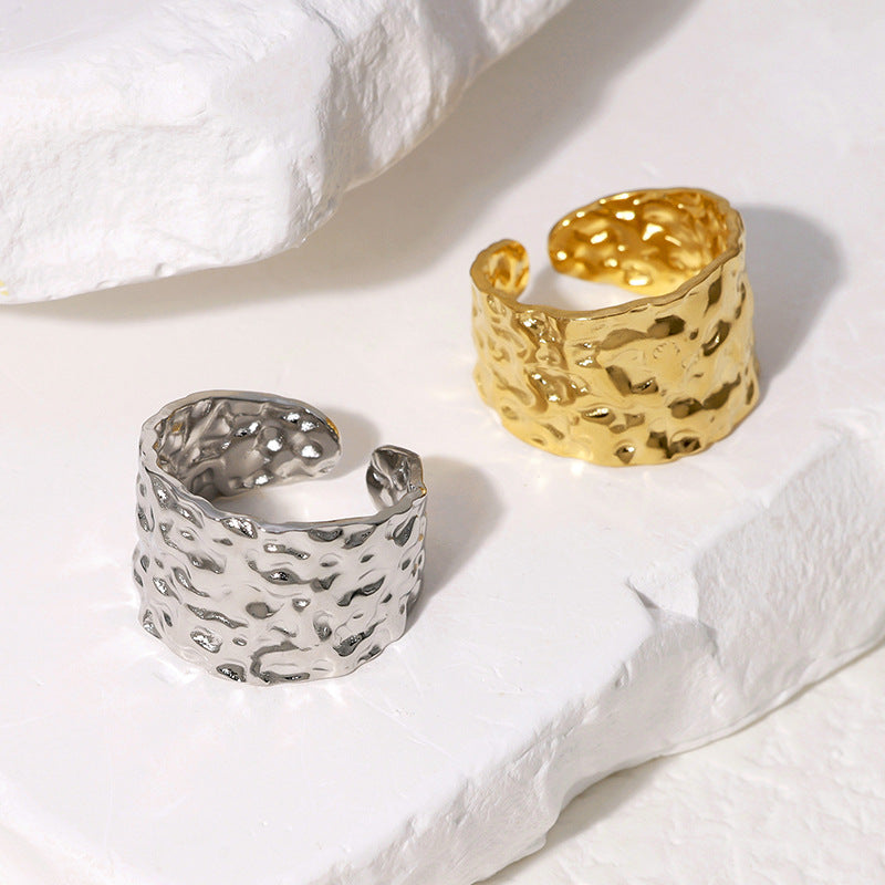 Open Ring Minimalist Irregular Stainless Steel Electroplating Rings