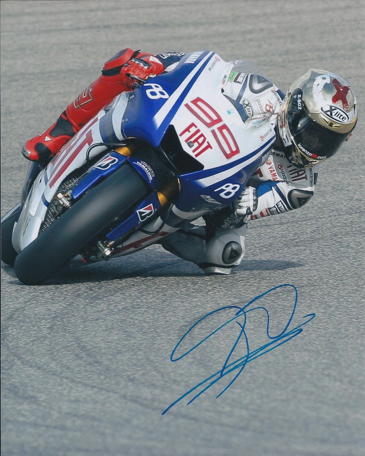 Jorge Lorenzo SIGNED MotoGP Champion Race Winner YAMAHA 10x8 Photo Poster painting AFTAL