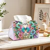 (24cm)Diamond Art Tissue Box DIY PU Napkin Cover for Home Decoration(Butterfly)