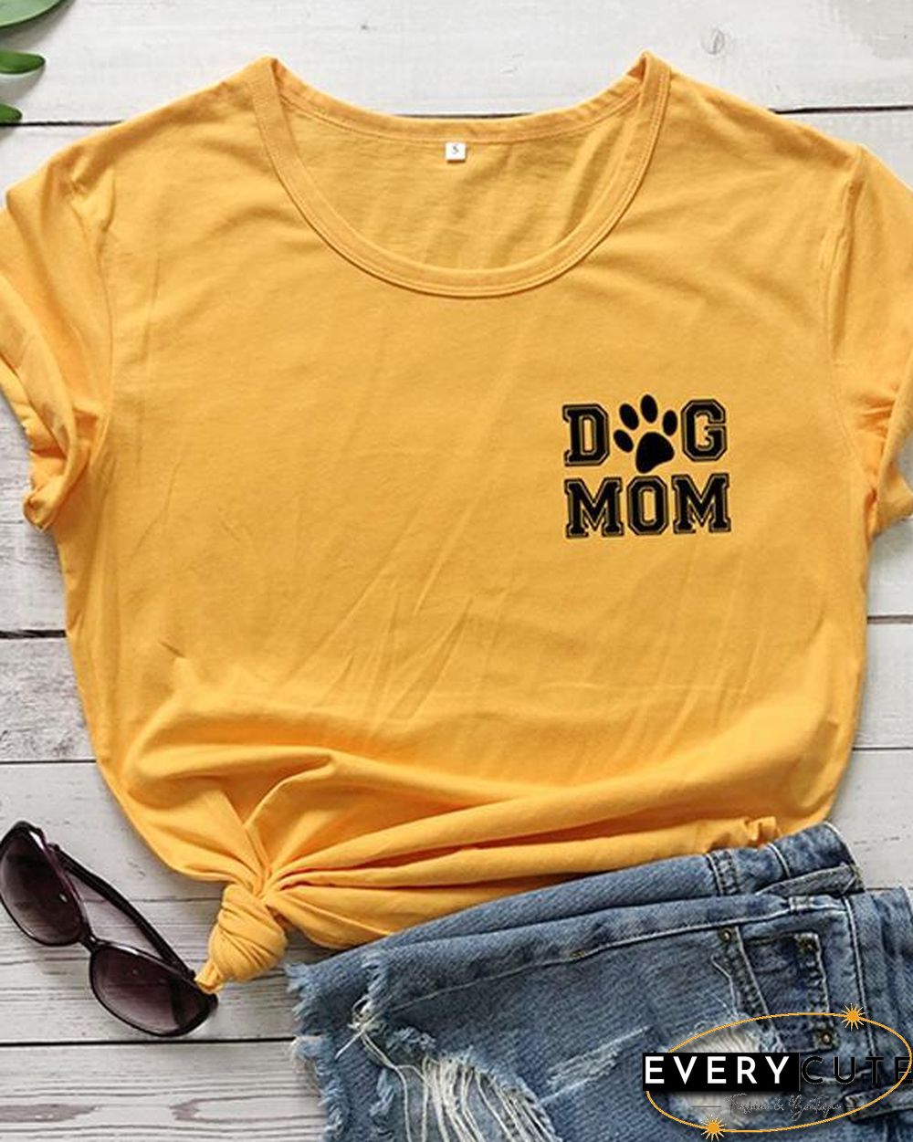 Dog Mom Cotton Tee Printed T-Shirt