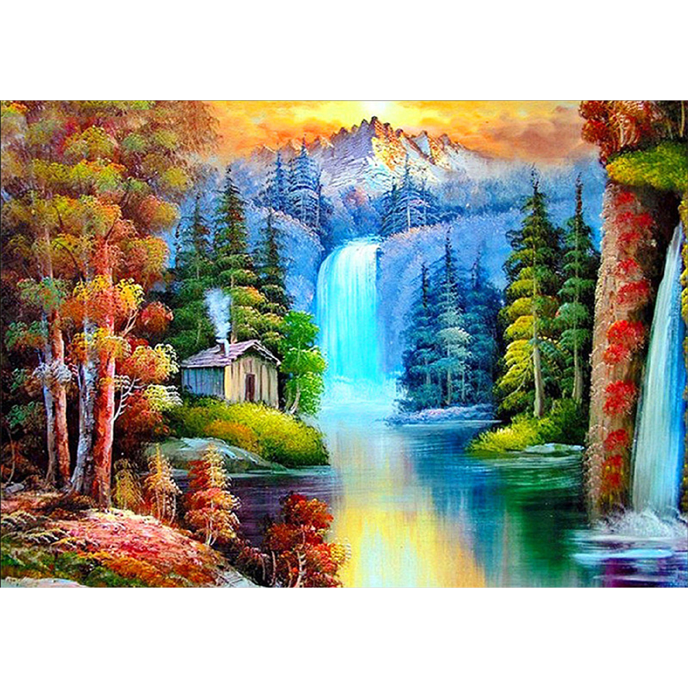 

40*30CM - Round Drill Diamond Painting - Mountain Landscap, 501 Original