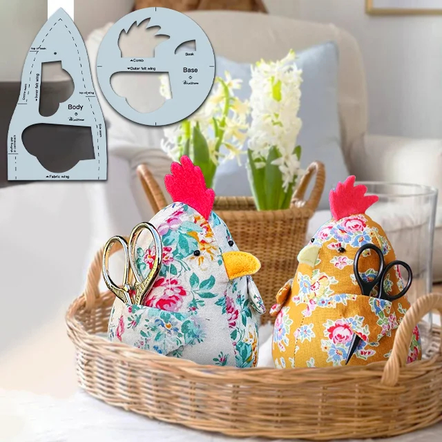 Chicken Caddy: Chicken Pincushion Softie Sewing Template & Instructions