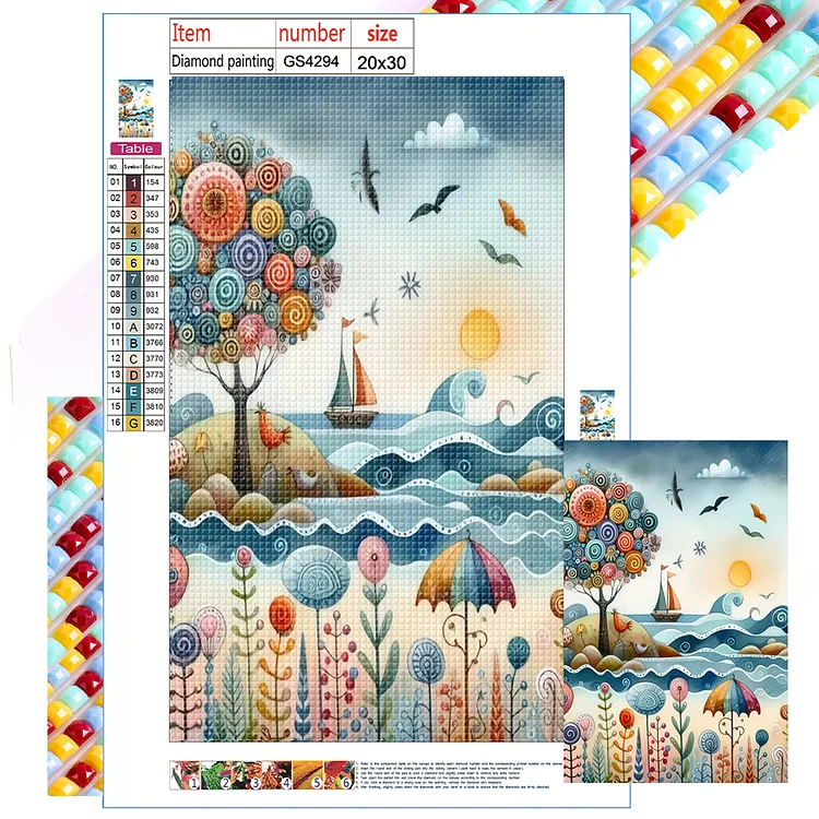 Painted Colors Seaside 20*30CM (Canvas) Full Square Drill Diamond Painting gbfke