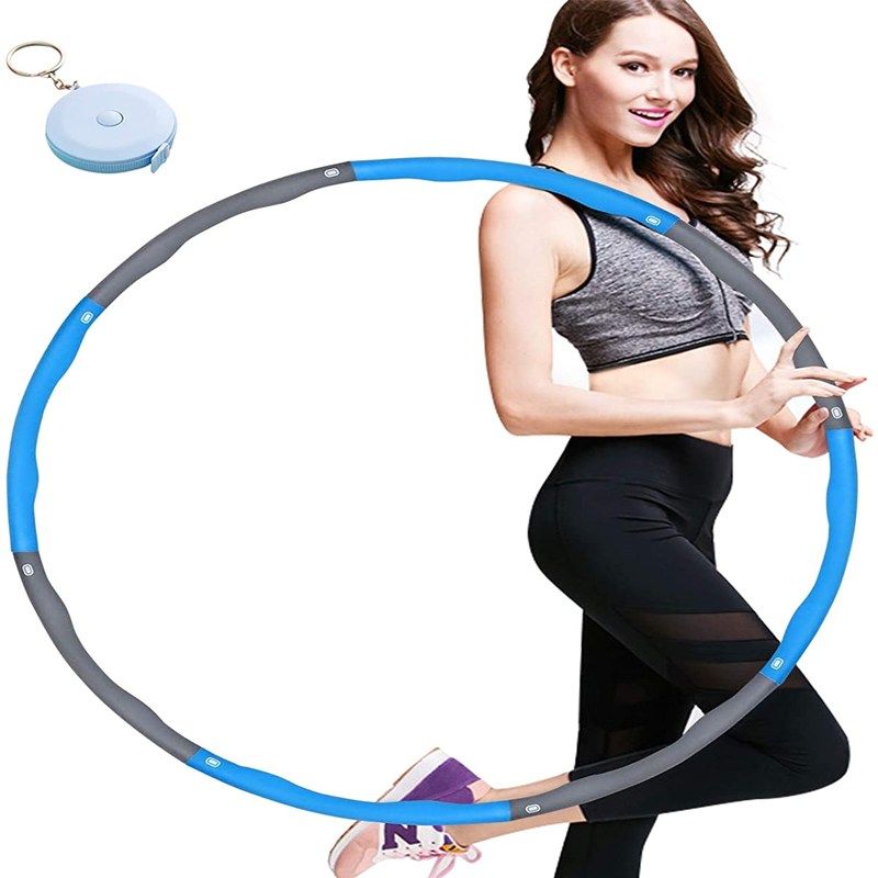 

8pcs Slim Foldable Sports Hoop Waist Belly Training Circle Ring Blue Gray Hoop, 501 Original