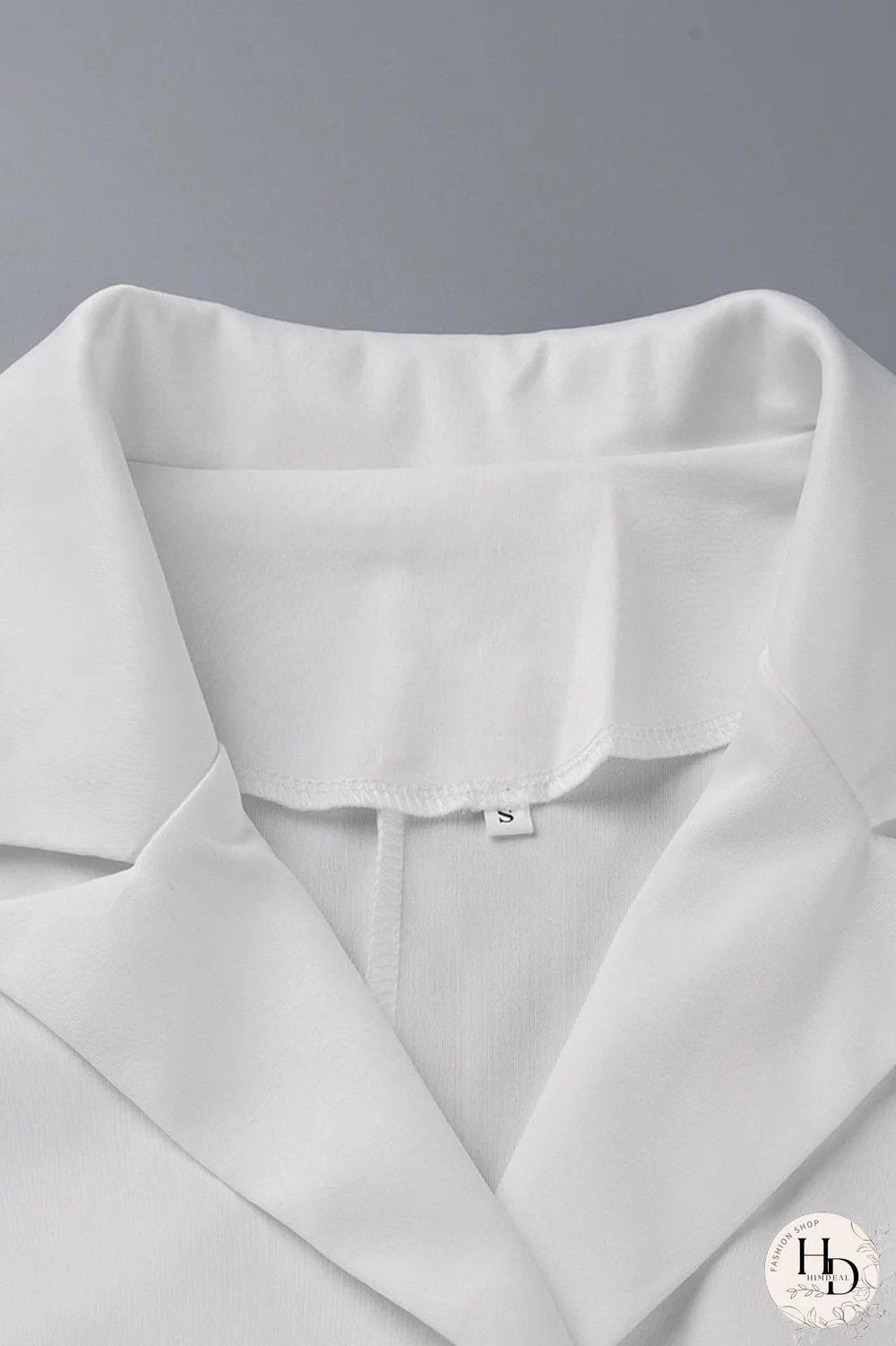 White Casual Solid Patchwork Buttons Turn-back Collar Plus Size Two Pieces