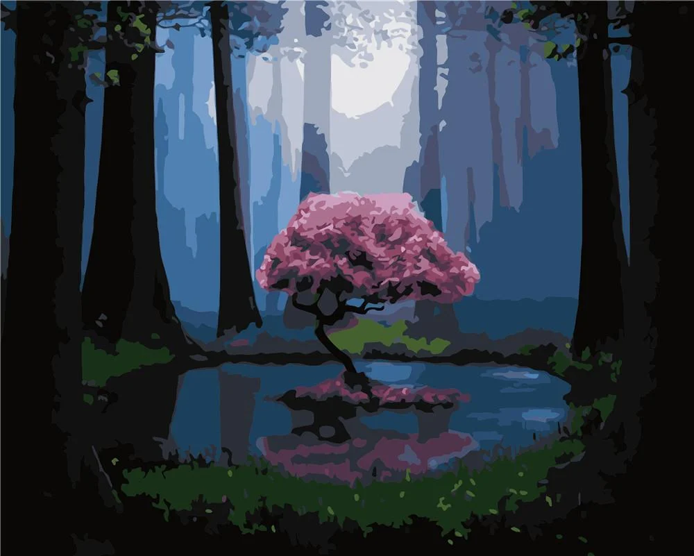 Tree Paint By Numbers Kits UK For Adult ZC3067