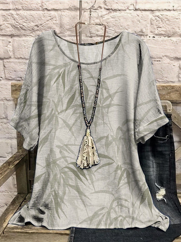 Women Long Sleeve V-neck Graphic Floral Printed Top