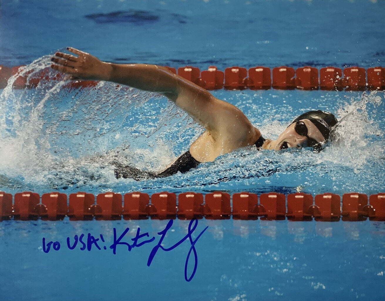 KATIE LEDECKY HAND SIGNED 11x14 Photo Poster painting USA OLYMPICS SWIMMER AUTOGRAPH COA