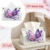 DIY Purple Butterfly Diamond Painting Tissue Box