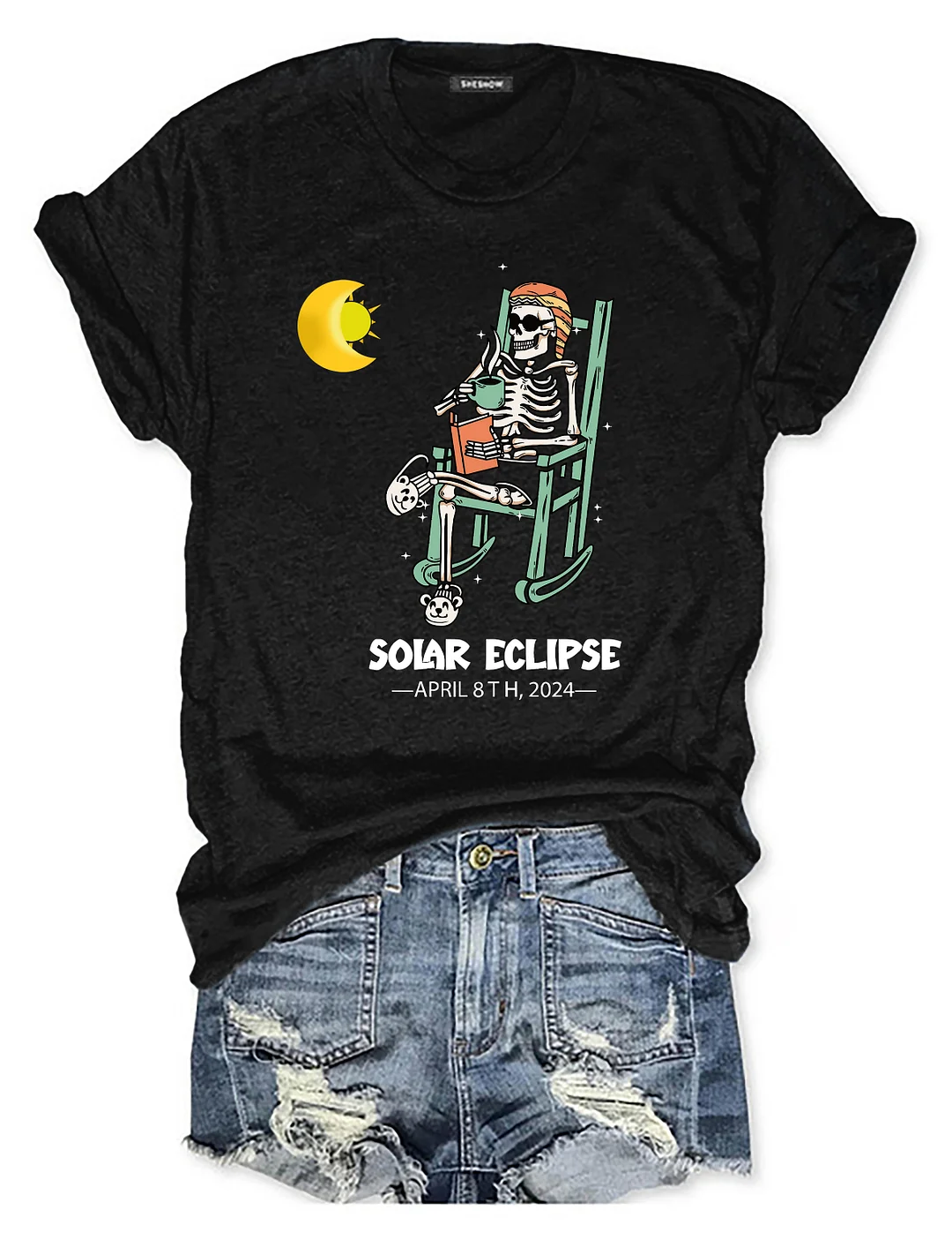 Funny Solar Eclipse Skeleton T-shirt
