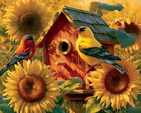 Sunflower Birdhouse - Diamond Painting