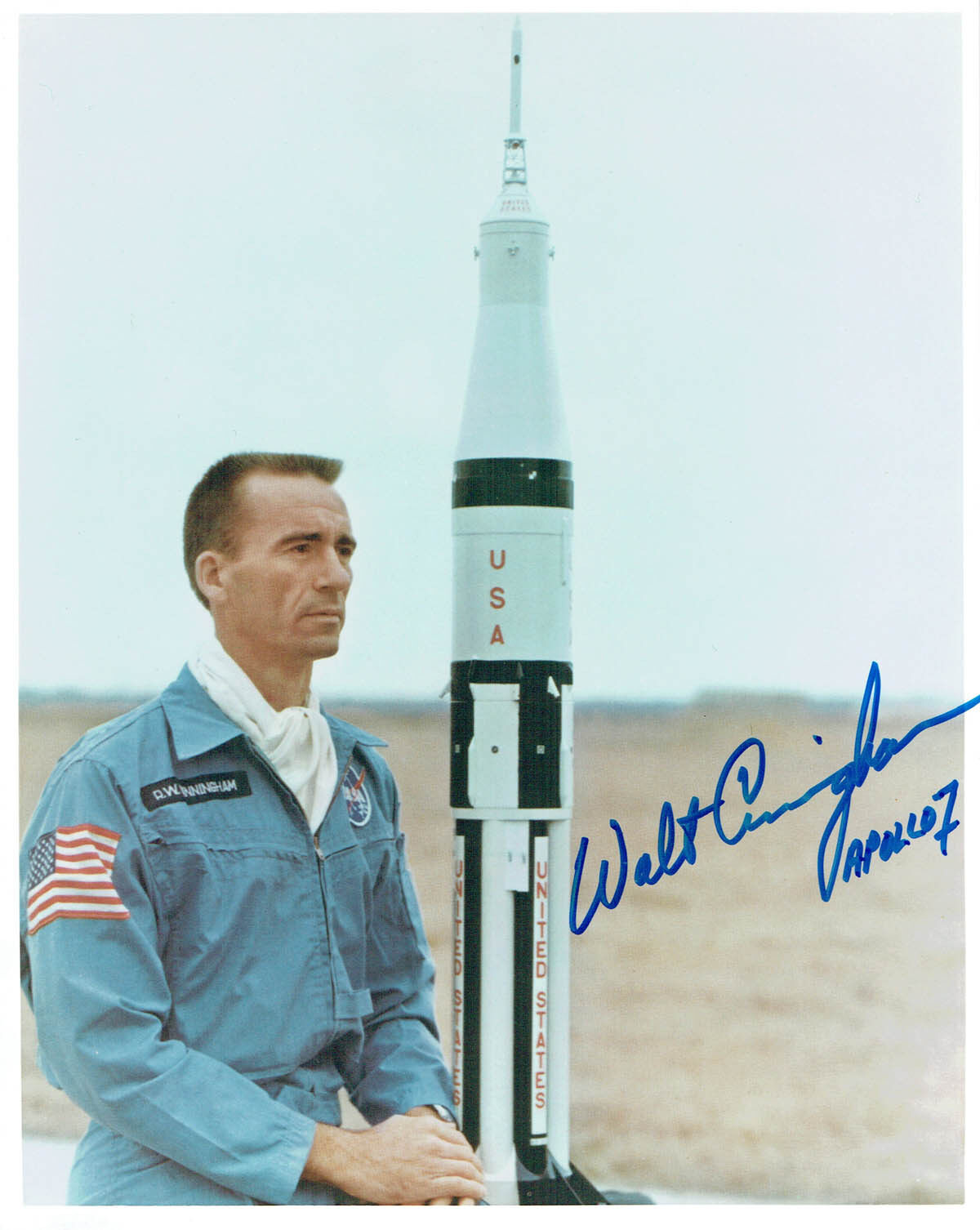 Walt CUNNINGHAM Signed Autograph 10x8 Photo Poster painting COA AFTAL NASA Apollo 7 Astronaut