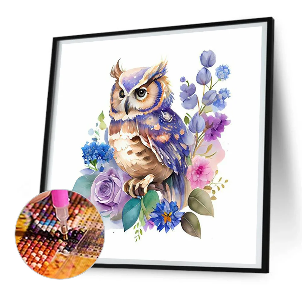 Full Round Diamond Painting 30*30cm - Owl