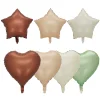 50PCS Cream Caramel Macaron Star Heart Shape 18" Aluminum Film Balloons Wedding Retro Party Decors
