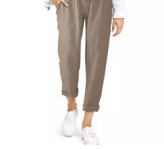 Women's Drawstring High Pocket Loose Large Size Cotton Linen Casual Pants
