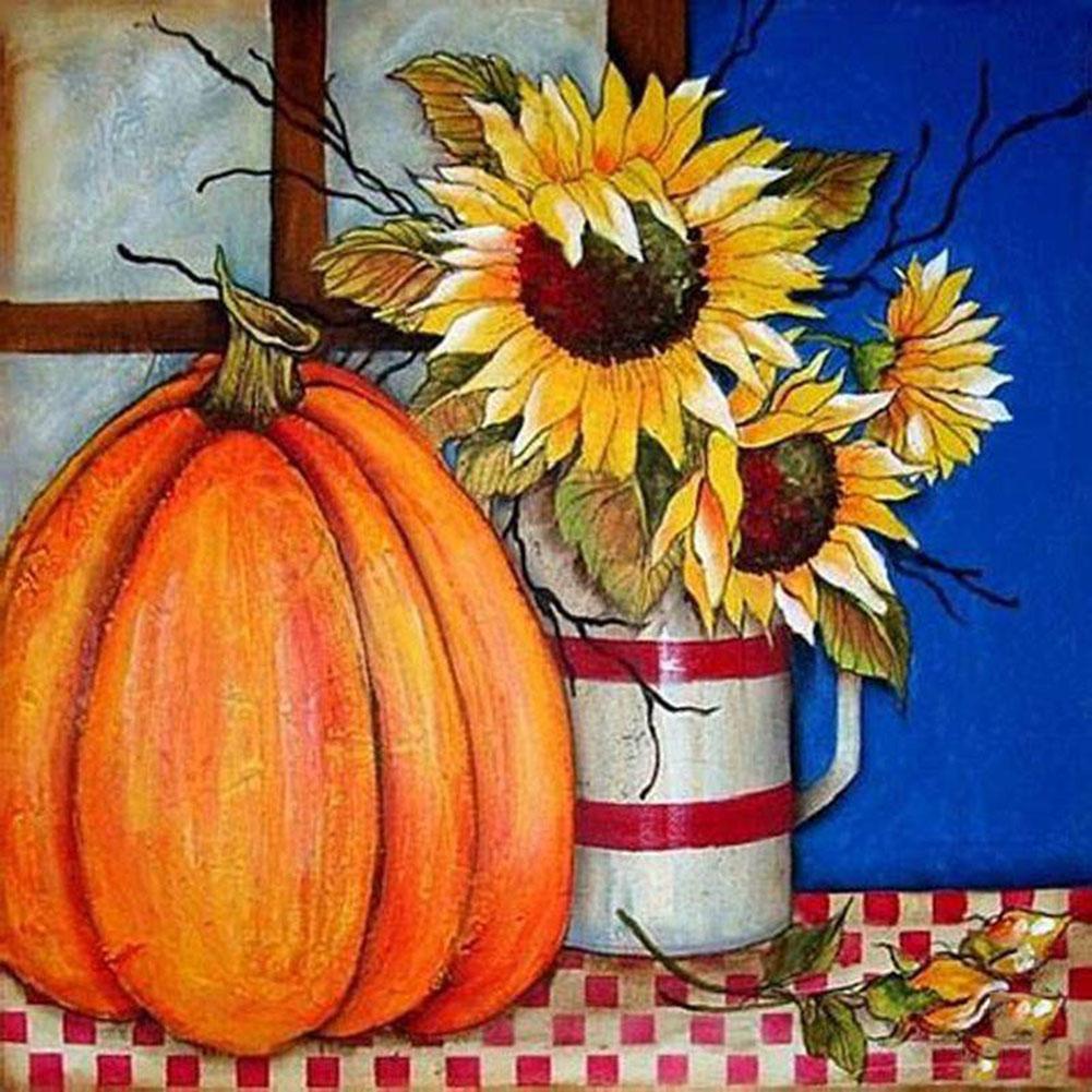 

Sunflower Pumpkin - Round Drill Diamond Painting - 30x30cm, 501 Original