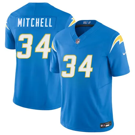 Men's Los Angeles Chargers #34 Keaton Mitchell Blue 2026 F.U.S.E. Vapor Limited Stitched Football Jersey