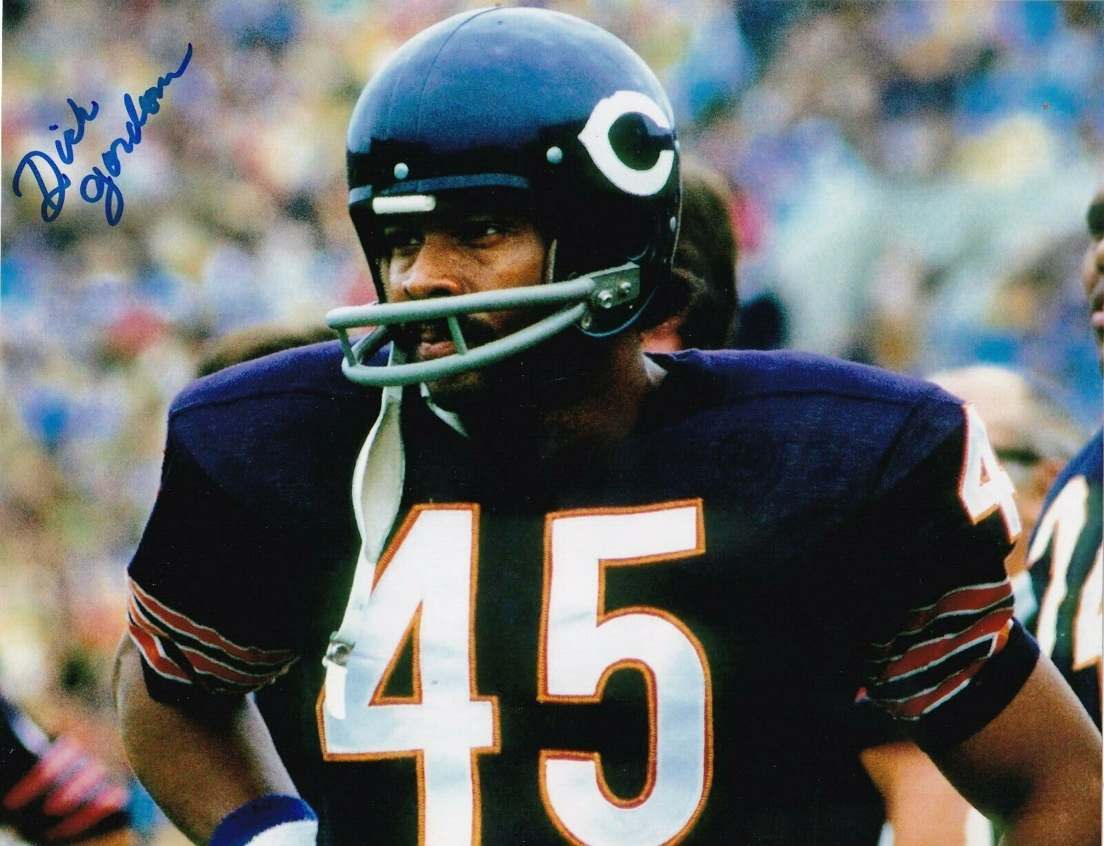 DICK GORDON CHICAGO BEARS ACTION SIGNED 8x10 Photo Poster painting