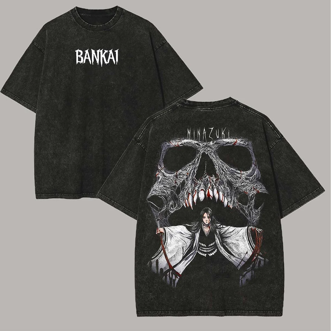 Bankai Bleach Printed Unisex Washed T-Shirt