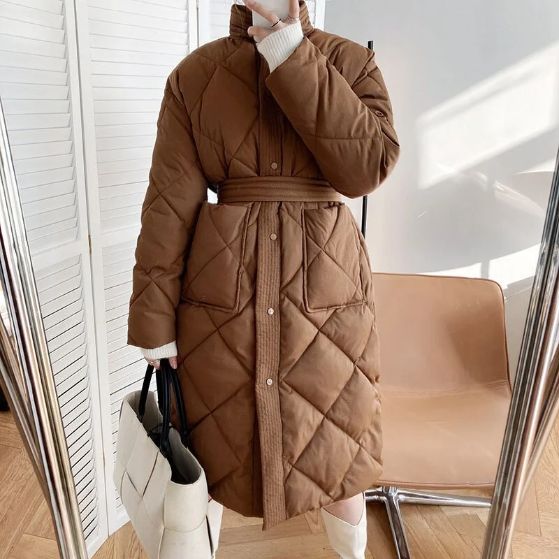 NEEDBO Ladies Puffer Coat Padded Elegant Winter Jacket Women Parka Mujer Warm Loose Casual Stand Up Collar Outweart Winter Women