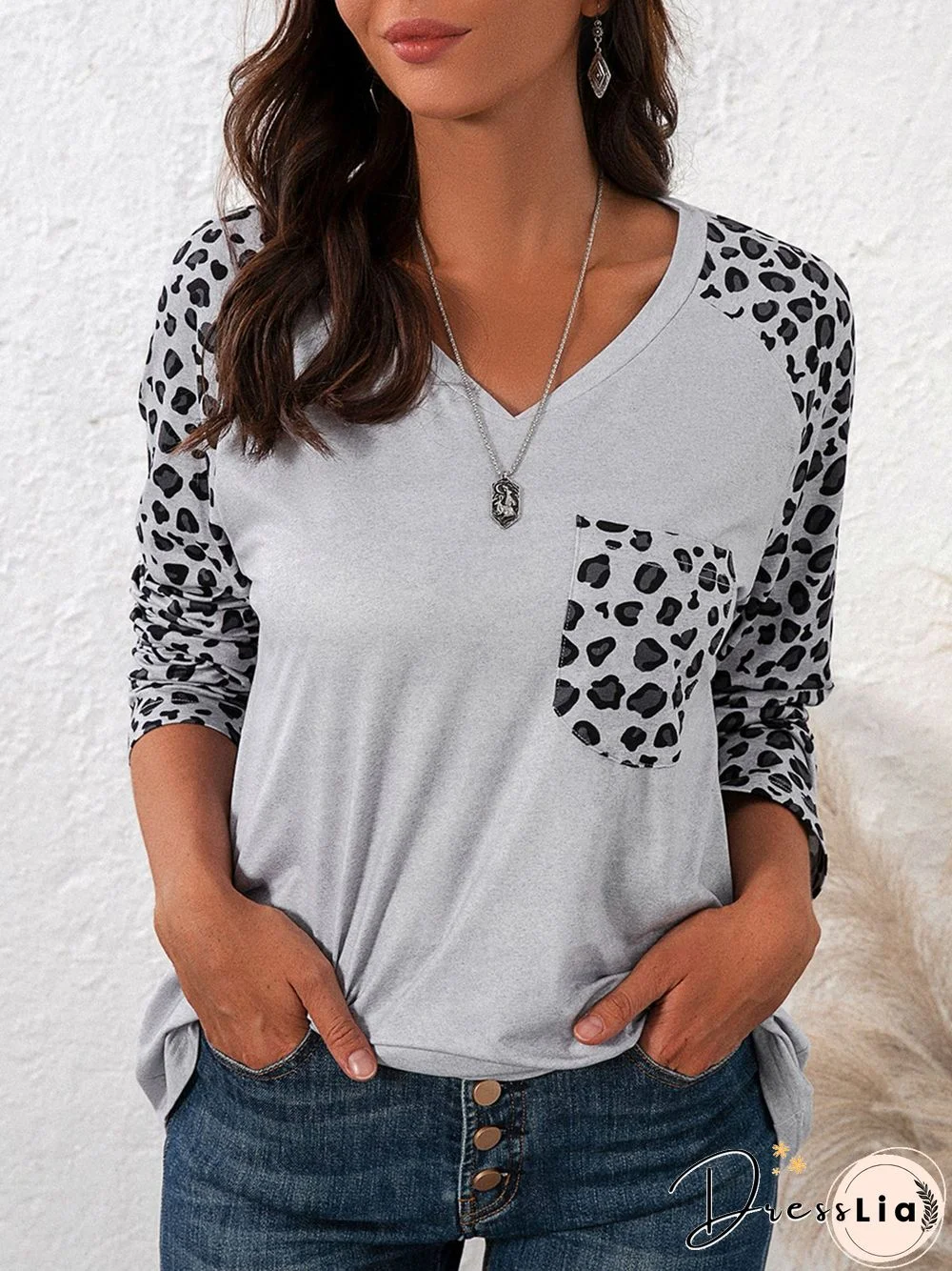 Leopard Vintage Cotton-Blend Long Sleeve T-shirt