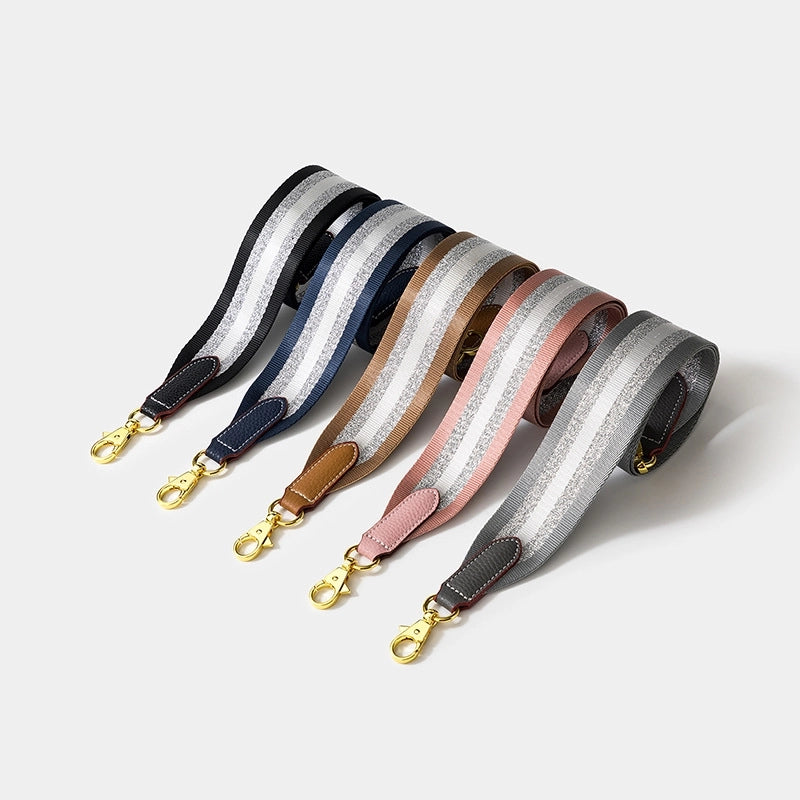 Cowhide Leather Wax Line Stripe Bag Strap