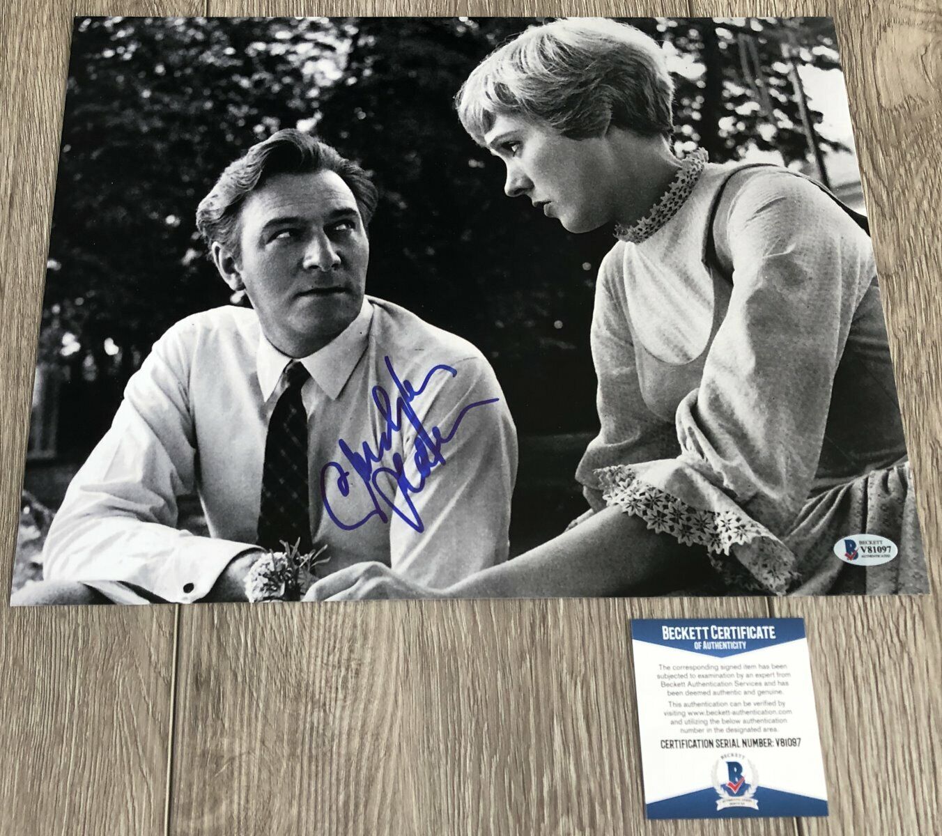 CHRISTOPHER PLUMMER THE SOUND OF MUSIC SIGNED 11x14 Photo Poster painting w/EXACT PROOF BAS COA