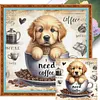 Golden Retriever In Coffee Cup-11CT Stamped Cross Stitch 40*40cm/15.75*15.75in