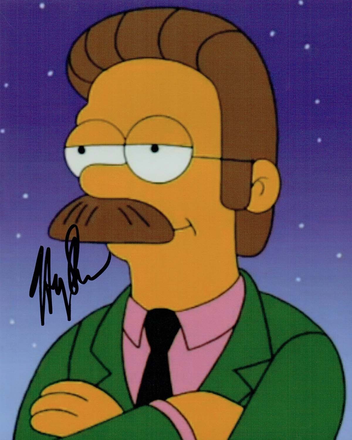 Harry SHEARER Signed Ned FLANDERS Autograph 10x8 Photo Poster painting 1 AFTAL COA The Simpsons