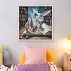 Book Scenery Scenery Full 11CT 3 Strands DIY Stamped Cross Stitch Kits for Beginners Adults Home Wall Decor Cross Stitch Art and Crafts Kits 45x45cm