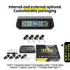 Solar/USB Powered Tire Pressure Monitor System with 4 Sensors for Trailers Cars