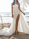 One-Shoulder Split-Side Wedding Maxi Dress