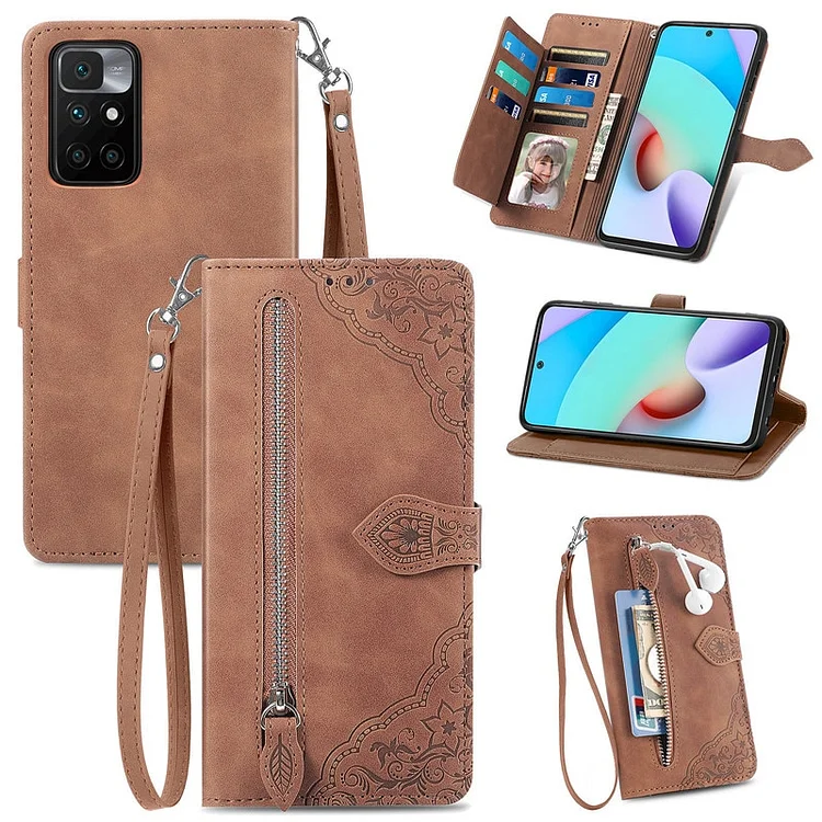 Zipper Wallet Multi Card Cover Coque For XiaoMi RedMi Note 12 11S 10 10S 9 9S 9T 8T 8 Pro 9A 9C Magnetic Flip Leather Phone Case