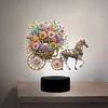 Blumenwagen Nachtlicht doppelseitig - 5d DIY Bastellampe