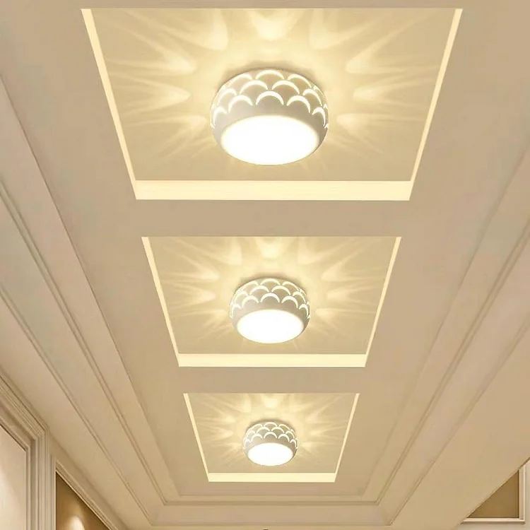 Globe Modern Flush Mount Drum Light Hallway Entryway LED Ceiling Light - Appledas