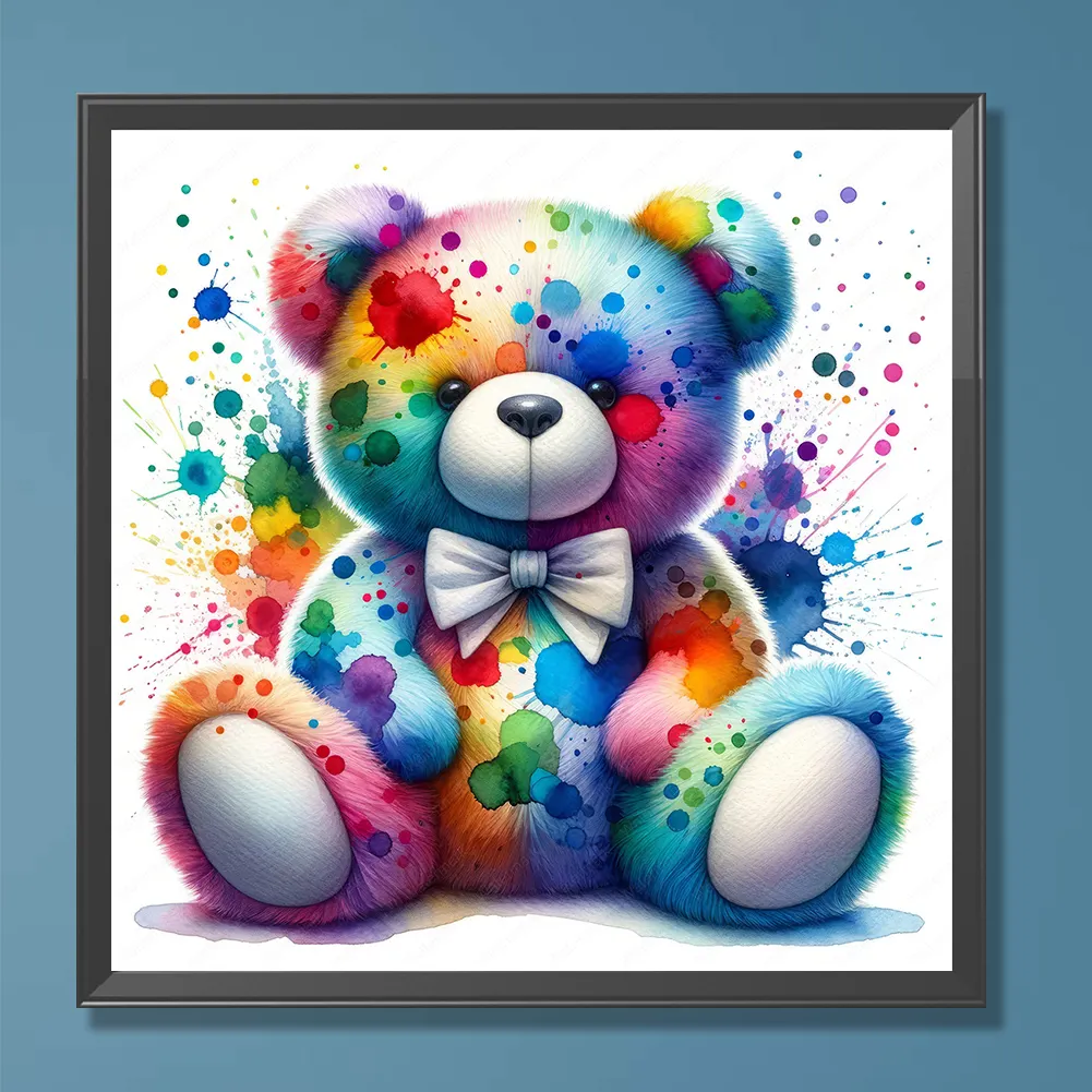 Diamond Painting - Full Round Drill - Rainbow Bear(Canvas|30*30cm)