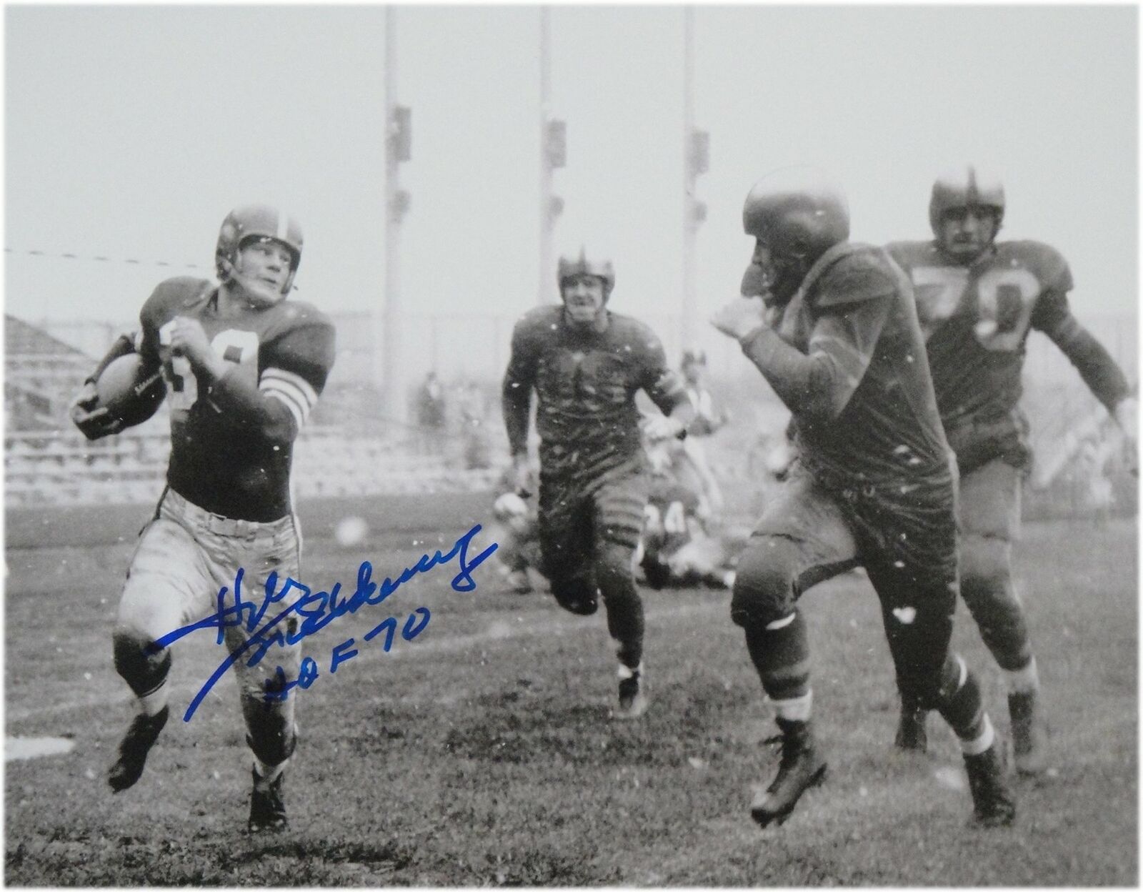 Hugh McElhenny Hand Signed Autographed 11x14 Photo Poster painting HOF 70 49ers Blue Ink