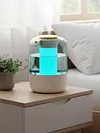 Air Humidifier Super Anti-Dry-Burning Quiet Silent Dual-Spray Humidifier W/ 7-Color Ambient Night Light Suitable for Room Office and Gym