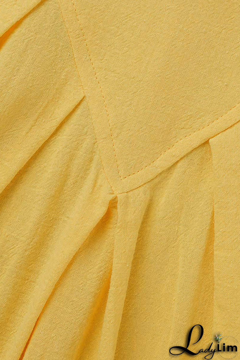 Yellow Casual Solid Patchwork O Neck Straight Dresses