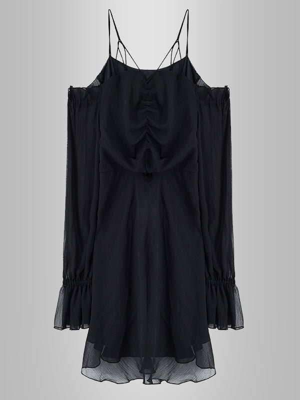 Shoulderless Puff Sleeve Dress
