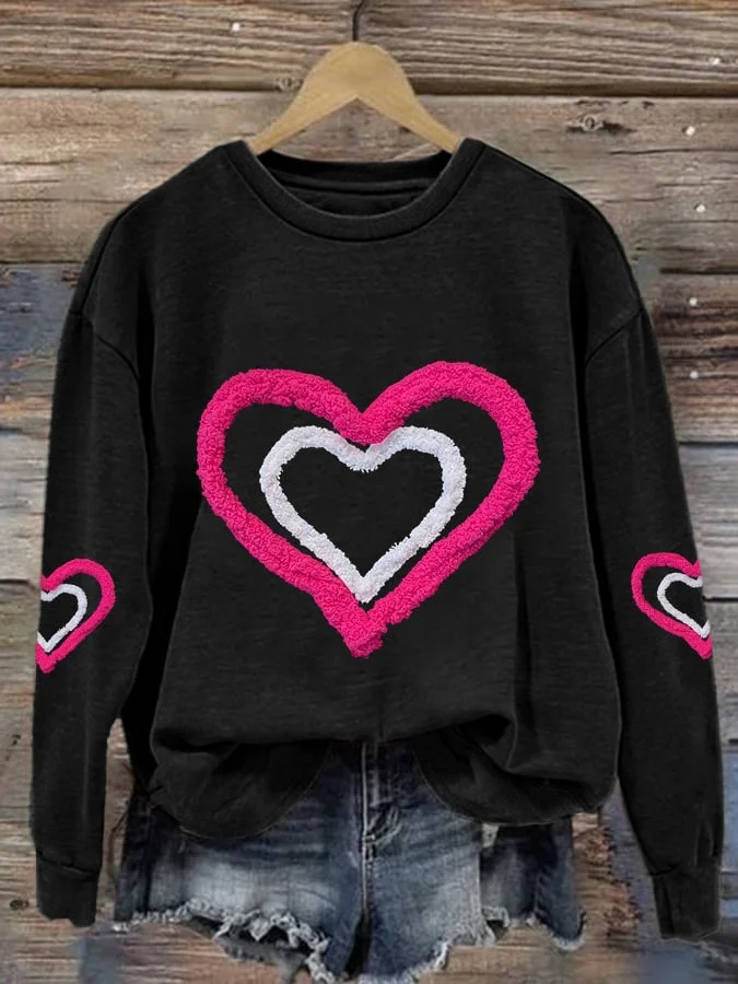 Women's Valentine's Day Printed Long Sleeve Sweatshirt