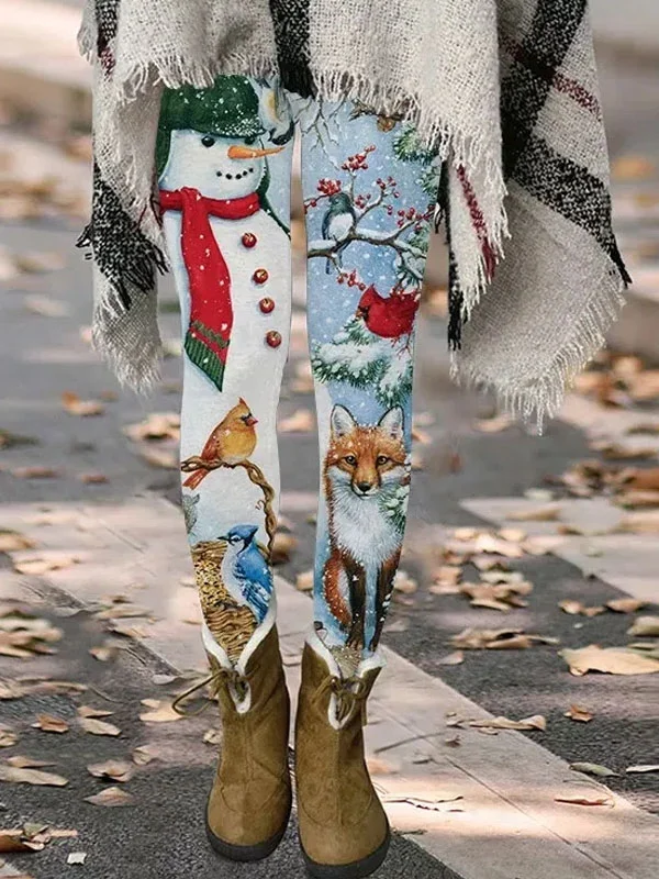 Tight Snowman Casual Leggings
