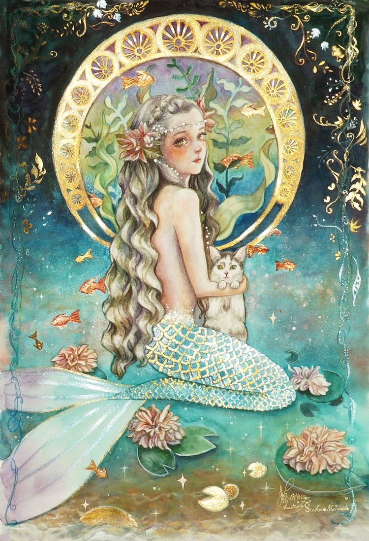 Mermaid 40*60CM (Canvas) AB Round Drill Diamond Painting gbfke