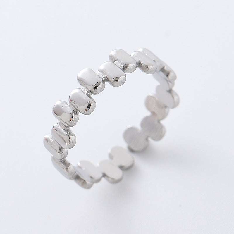 Retro Unisex Vintage Stripe Geometric Stainless Steel Electroplating Rings