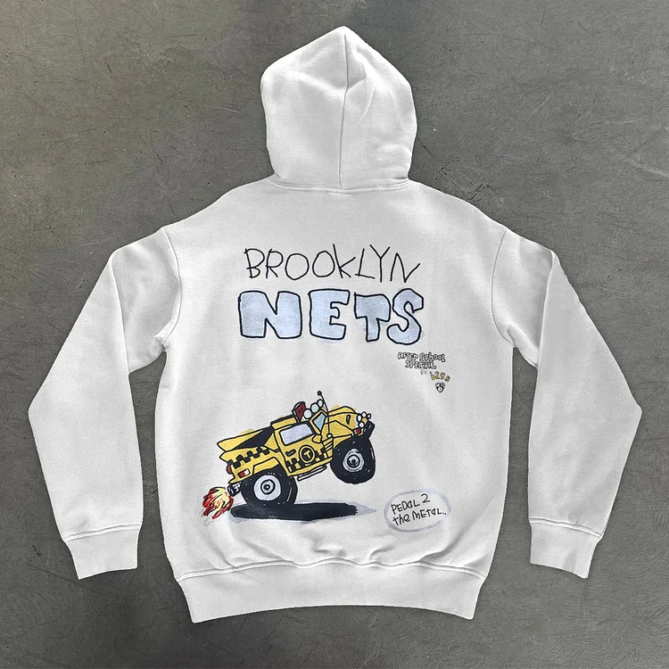 Vintage Truck Print Long Sleeve Fashion Hoodie