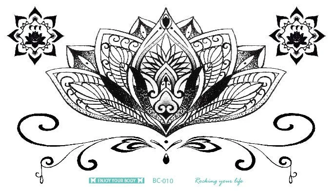 38 Kinds Adult Chest Back Tattoo Big Size Sexy Flowers Mandala Totem Waterproof Temporary Body Art Sticker tatouage temporaire