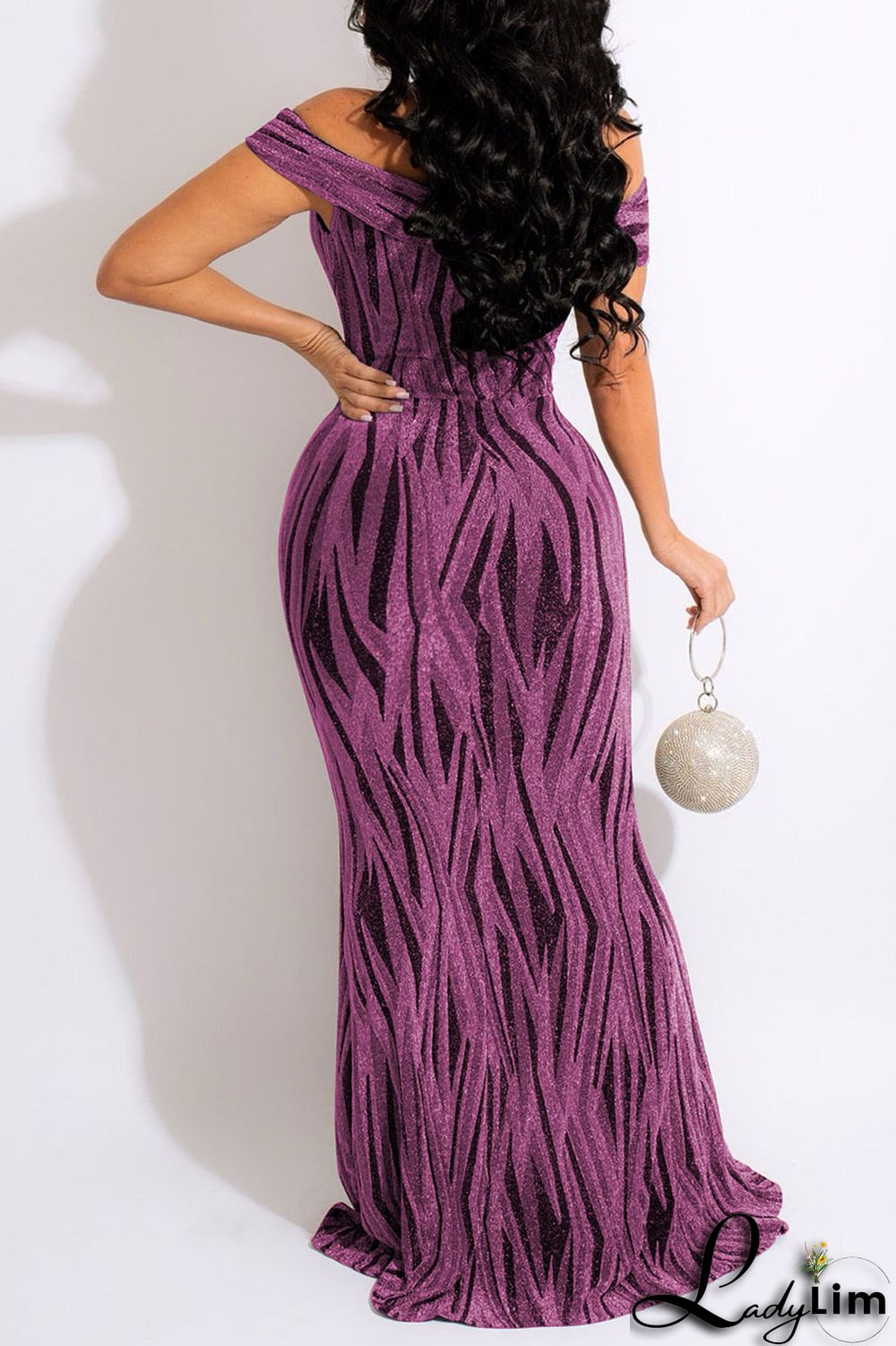 Gold Sexy Patchwork Off the Shoulder Off The Shoulder Dresses