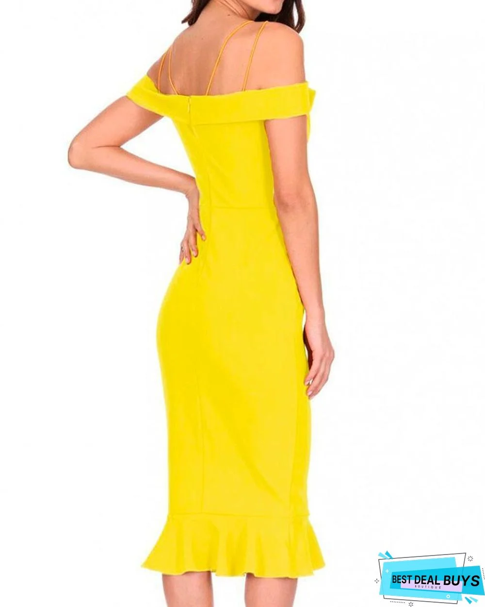 Solid Spaghetti Strap Bodycon Dress